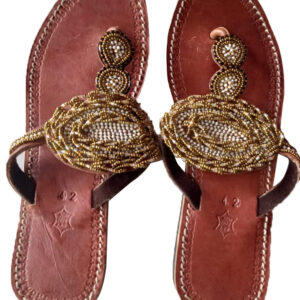 African Craft Footwear ( Ochre woven-Beaded design )