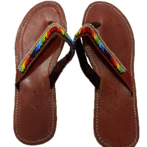 African Craft Footwear ( Handmade color beaded Flip-flop sandals )