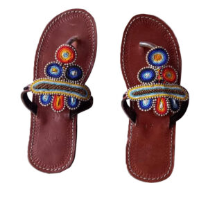 African Craft Footwear ( Maasai multi-Radial beaded Sandals )